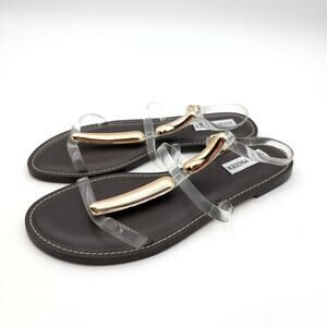 Steve Madden Alma Gladiator Sandal Buckle Strap Women's Clear Size US8M EU39